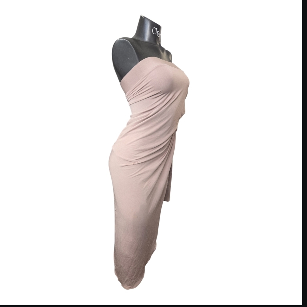 Oh Polly Strapless Nude Dress